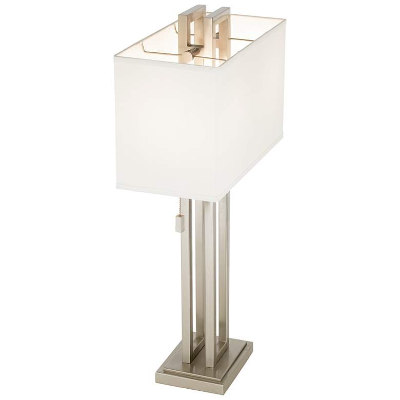 Possini Euro Open Rectangle 30" Brushed Nickel Table Lamp