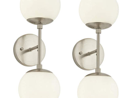 Possini Euro Oso 17 3/4" High Opal Glass and Nickel Sconces Set of 2
