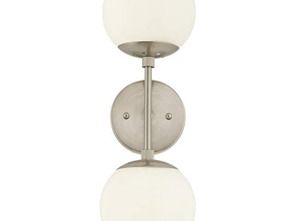 Possini Euro Oso 17 3/4" High Opal Glass and Nickel Sconces Set of 2
