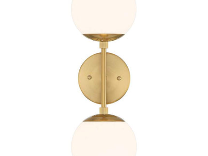 Possini Euro Oso 18" High Gold Opal Glass 2-Light Wall Sconce Set of 2