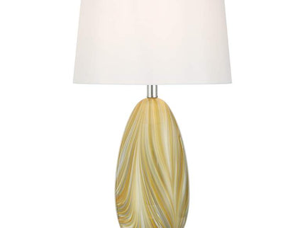 Possini Euro Pablo 27" High Modern Yellow Vortex Art Glass Table Lamp