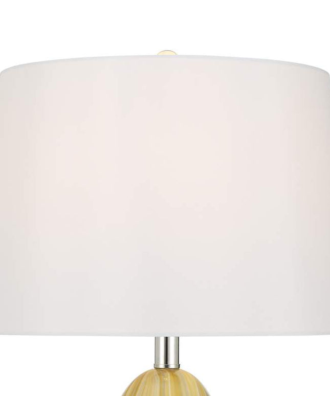 Possini Euro Pablo 27" High Modern Yellow Vortex Art Glass Table Lamp