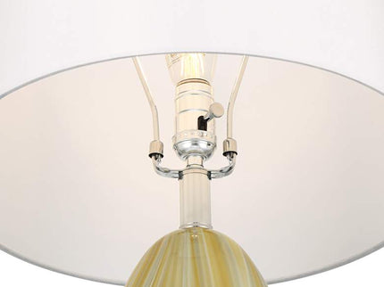 Possini Euro Pablo 27" High Modern Yellow Vortex Art Glass Table Lamp