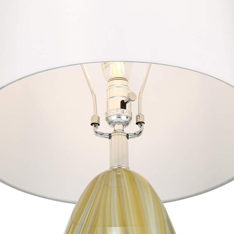 Possini Euro Pablo 27" High Modern Yellow Vortex Art Glass Table Lamp