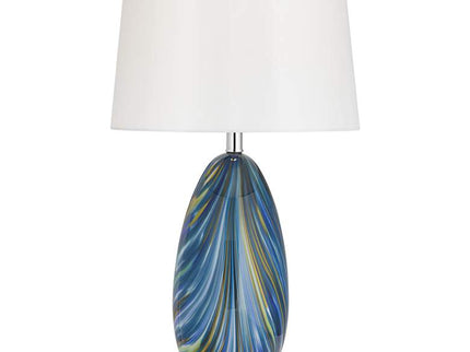 Possini Euro Pablo 27" Modern Blue Art Glass Table Lamp