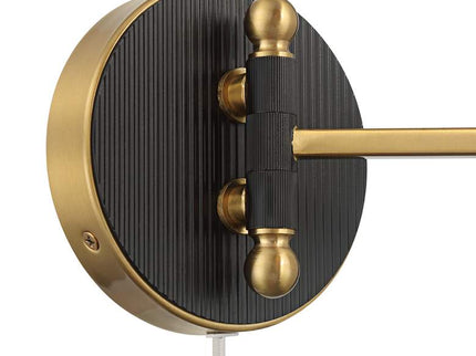 Possini Euro Rumi 13 1/4"H Gold Swing-Arm Plug-In Wall Lamp Set of 2