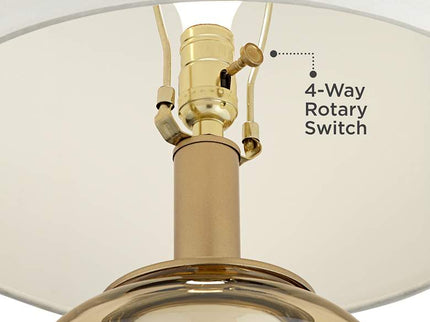 Possini Euro Sophia 28" Champagne Glass Night Light Table Lamp