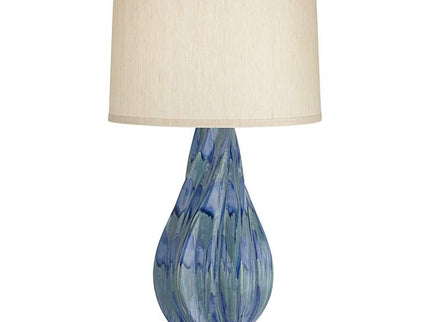 Possini Euro Teresa 31" Coastal Teal Blue Drip Ceramic Table Lamp