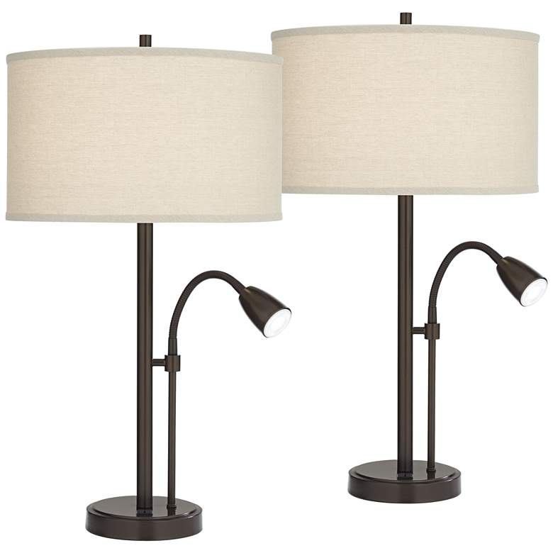Possini Euro Traverse 29" Bronze Gooseneck LED USB Lamps Set of 2
