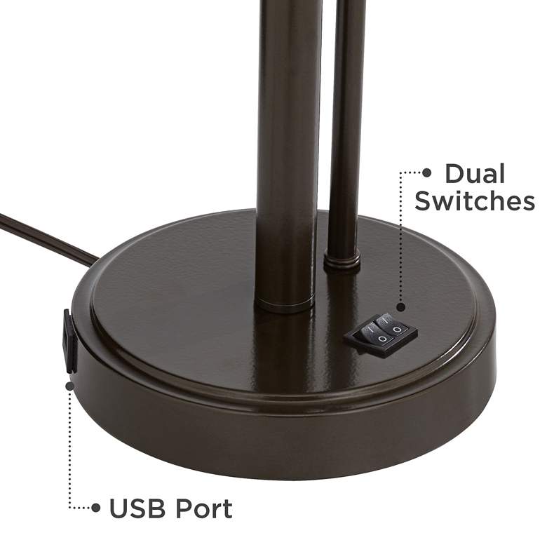 Possini Euro Traverse 29" Bronze Gooseneck LED USB Lamps Set of 2