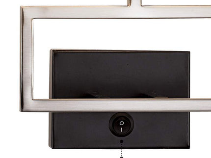 Possini Euro Trixie Brushed Nickel Rectangle Plug-In Wall Lamps Set of 2