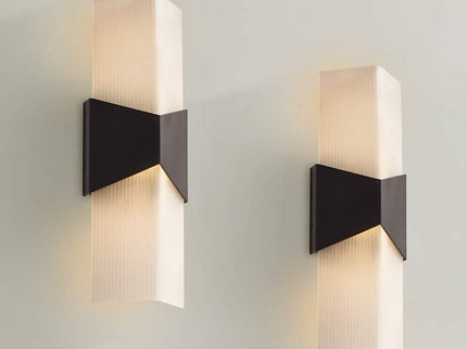 Possini Euro Tux 18" High Black and White LED Wall Sconce Set of 2