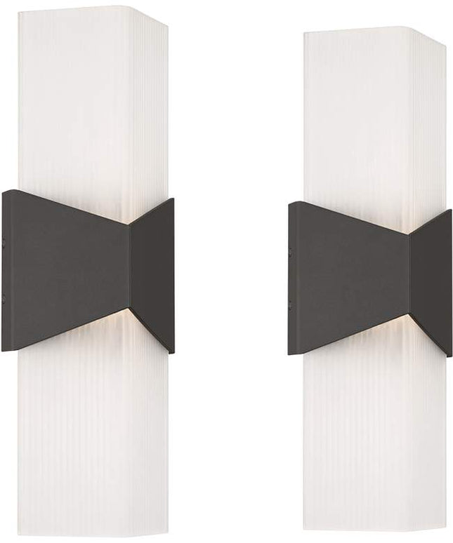 Possini Euro Tux 18"H Black and White LED Outdoor Wall Light Set of 2