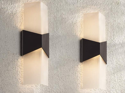 Possini Euro Tux 18"H Black and White LED Outdoor Wall Light Set of 2