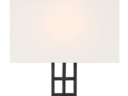 Possini Euro Ventano 38" High Black Metal Plug-In Wall Lamps Set of 2