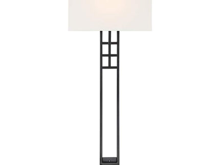 Possini Euro Ventano 38" High Black Metal Plug-In Wall Lamps Set of 2