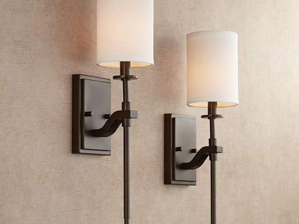 Possini Euro Walton 20" High Oil-Rubbed Bronze Wall Sconce Set of 2