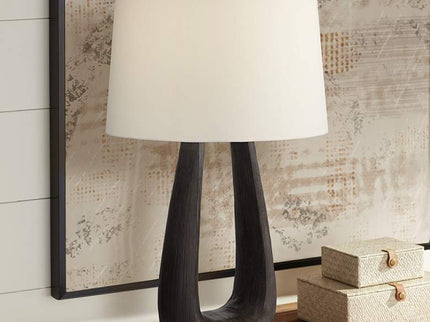 Possini Euro Woodwork 30" Black Finish Open Base Modern Table Lamp