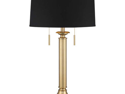 Possini Euro Wynne 30" Gold and Black 2-Light Lamp with Dual USB Ports
