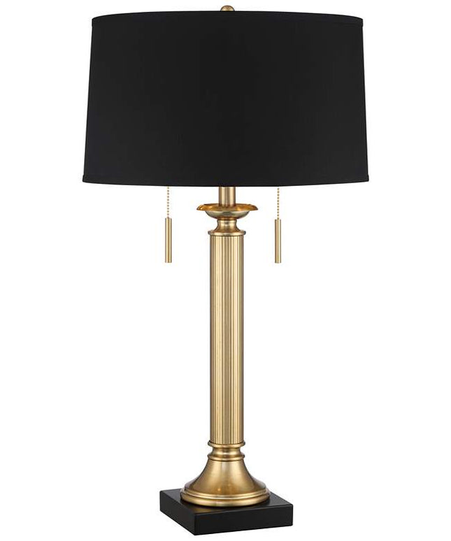 Possini Euro Wynne 30" Gold and Black 2-Light Lamp with Dual USB Ports
