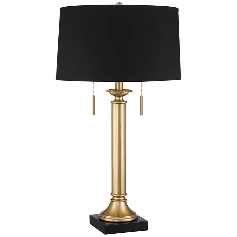 Possini Euro Wynne 30" Gold and Black 2-Light Lamp with Dual USB Ports