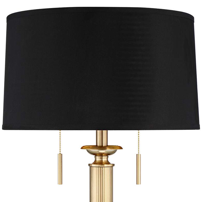 Possini Euro Wynne 30" Gold and Black 2-Light Lamp with Dual USB Ports