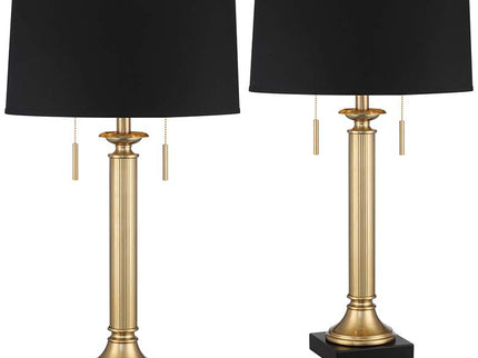 Possini Euro Wynne 30" High Gold and Black Dual USB Lamps Set of 2