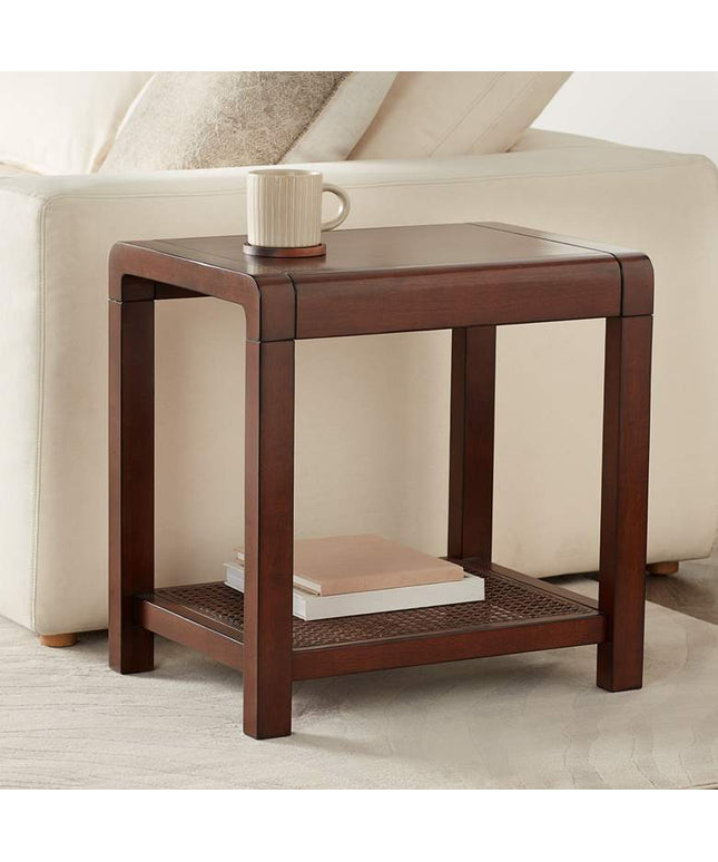 Powell 22" Wide Brown Wood Side Table