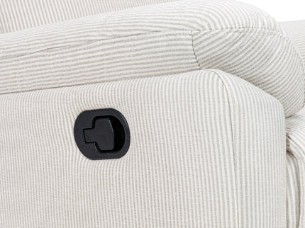 M24387FCS,DaVinci,Suzy Swivel Recliner in Fog Chatham Stripe Performance Eco-Weave