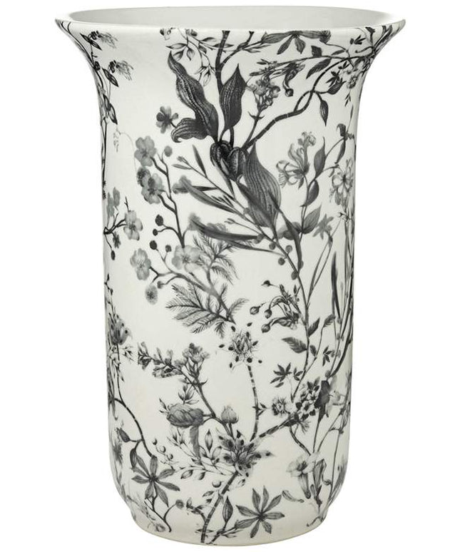 Prentiss 14" High Black and White Ceramic Decorative Vase