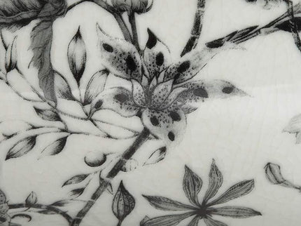 Prentiss 7 1/4" High Black and White Ceramic Ginger Jar with Lid