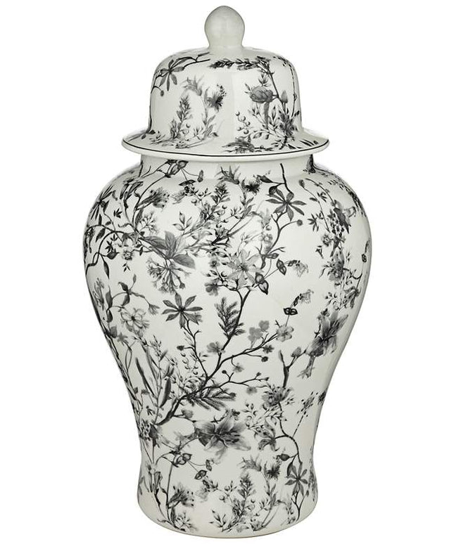 Prentiss Black and White 2-Piece Ceramic Ginger Jar Set