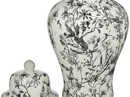 Prentiss Black and White 2-Piece Ceramic Ginger Jar Set