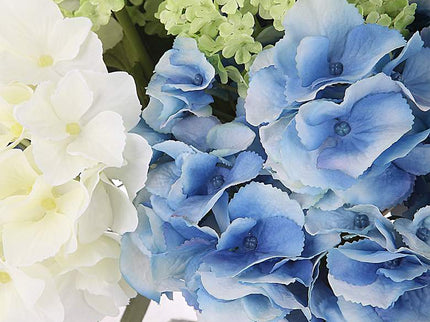 Province White Blue Hydrangea 17" Wide Faux Flowers in Vase