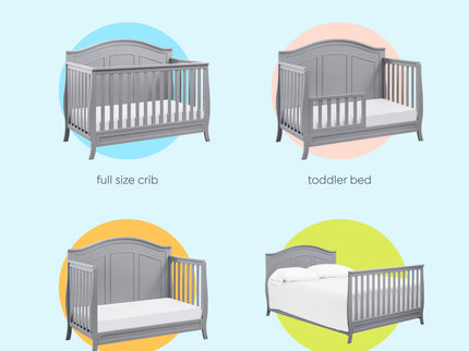 M20101G,DaVinci,Emmett 4-in-1 Convertible Crib in Grey