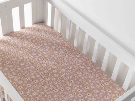 T28036,Babyletto,Daisy Muslin Mini Crib Sheet in GOTS Certified Organic Cotton
