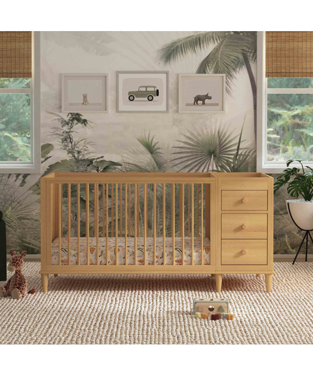W4991HY,DaVinci,Marley Convertible 3-in-1 Crib and Changer Combo in Honey
