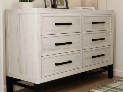 B25816WDF,Monogram by Namesake,Newbern 6-Drawer Assembled Dresser in White Driftwood