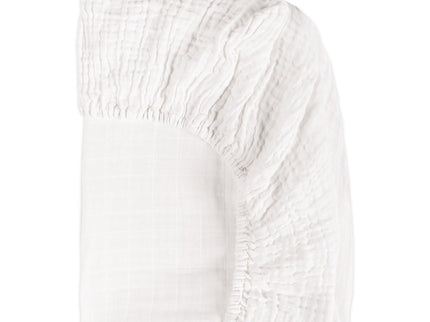 T29434,Babyletto,Plain White Muslin All-Stages Bassinet Sheet in GOTS Certified Organic Cotton