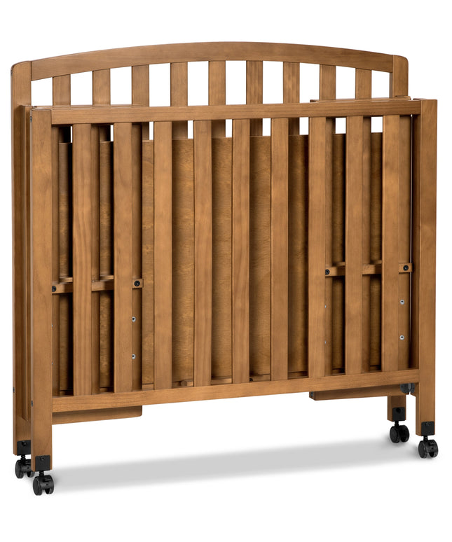 M18198CT,DaVinci,Dylan Folding Portable 3-in-1 MiniCrib and TwinBed in Chestnut