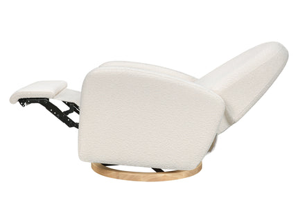 M23188WBLB,Babyletto,Nami Glider Recliner w/ Electronic Control and USB in Ivory Boucle w/Light Wood Base