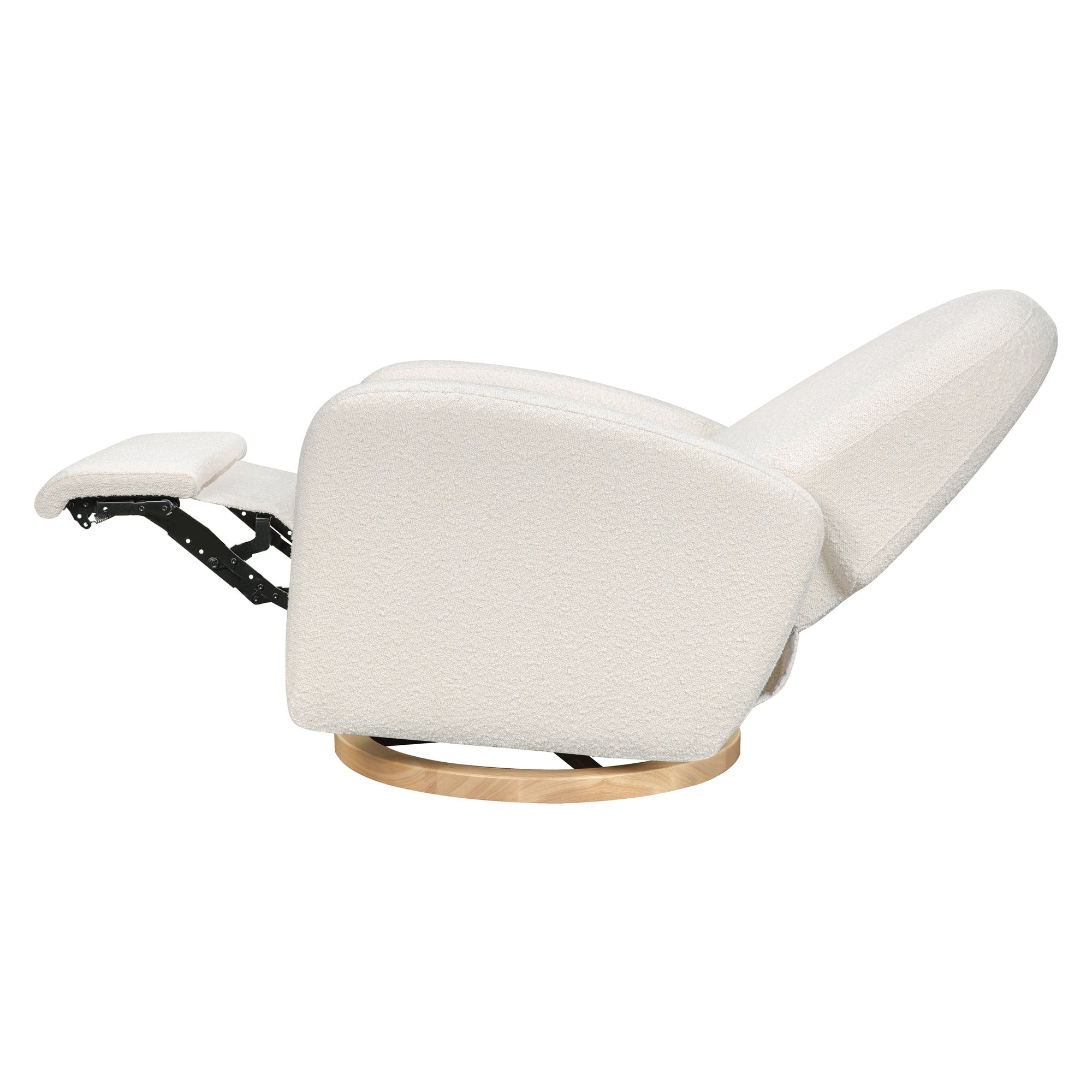 M23188WBLB,Babyletto,Nami Glider Recliner w/ Electronic Control and USB in Ivory Boucle w/Light Wood Base