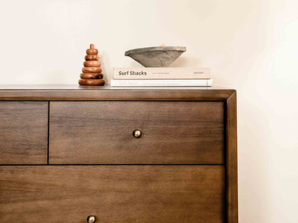 M15916NL,Palma 7-Drawer Double Dresser  Assembled in Natural Walnut