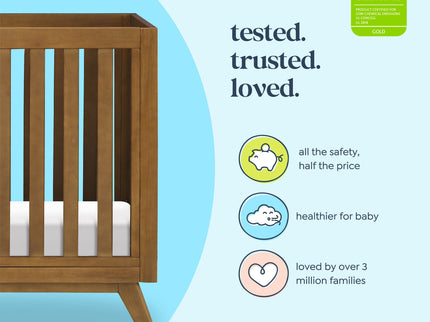 M22598L,DaVinci,Otto 3-in-1 Convertible Mini Crib with 4 Mattress in Walnut