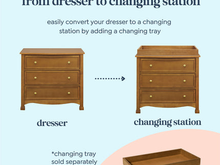 M5523CT,DaVinci,Kalani 3-Drawer Dresser in Chestnut Finish