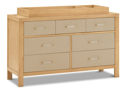M24816HYPSEW,Namesake,Eloise 7-Drawer Assembled Dresser in Honey & Performance Sand Eco-Weave