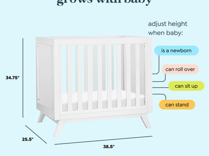 M22598W,DaVinci,Otto 3-in-1 Convertible Mini Crib with 4 Mattress in White