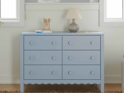 M27826PB,DaVinci,Sammy Scallop 6-Drawer Dresser in Powder Blue
