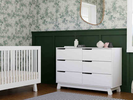 M4216W,Babyletto,Hudson 6-Drawer Double Dresser  Assembled in White Finish