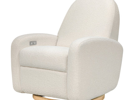 M23188WBLB,Babyletto,Nami Glider Recliner w/ Electronic Control and USB in Ivory Boucle w/Light Wood Base